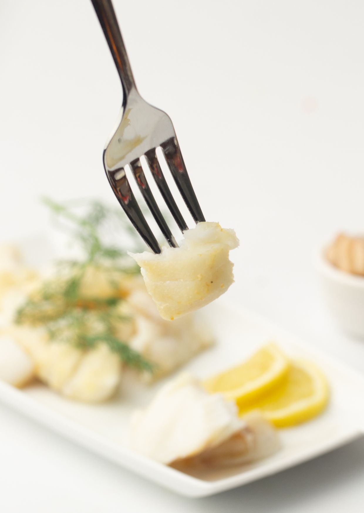 Air Fryer Cod with Lemon-Garlic White Bean Salad